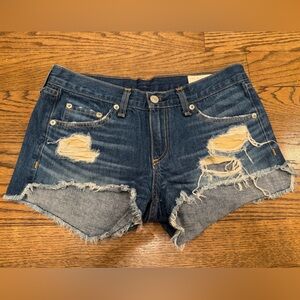 rag & bone Jean Cutoff Denim Shorts 25 Freeport Distressed Raw Hem
